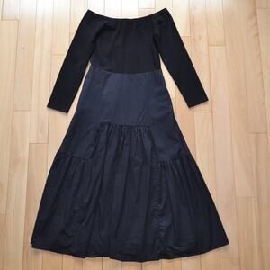 Tuckernuck Black Marissa Midi Dress Off the Shoulder Size Medium
